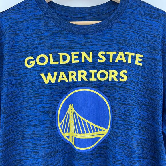 NBA LARGE Unisex Blue Fitted Golden State Warriors Basketball Tee Shirt T-Shirt - Picture 3 of 8